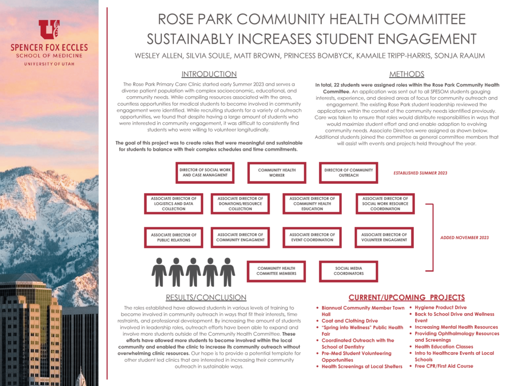Rose Park Community Health Committee Sustainably Increases Student Engagement - 2nd Annual Student-Led Symposium 2024